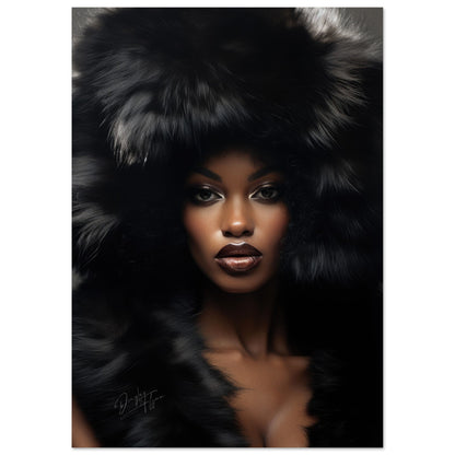 »Elegant Lady with Black Fur 1«