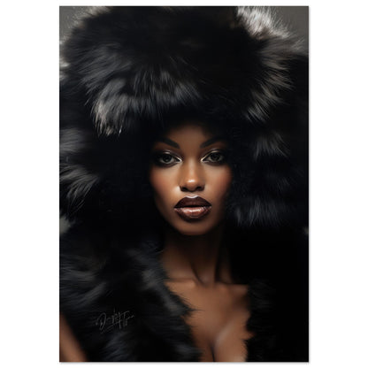 »Elegant Lady with Black Fur 1«