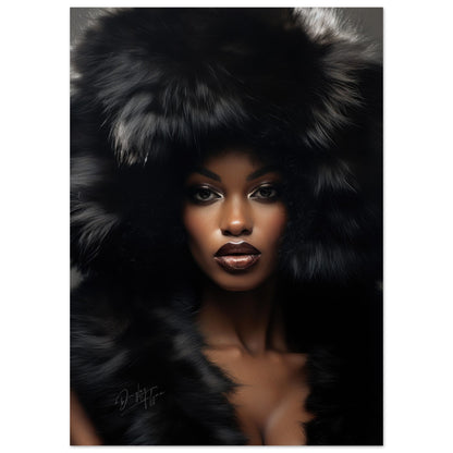 »Elegant Lady with Black Fur 1«