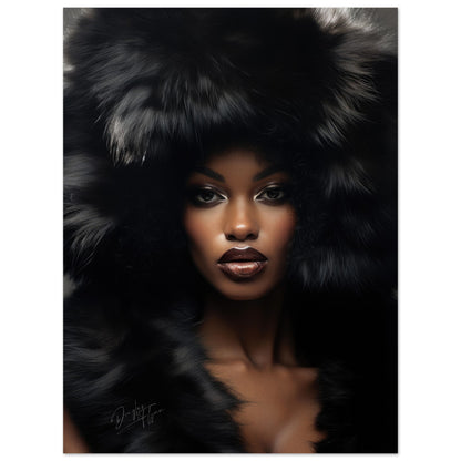 »Elegant Lady with Black Fur 1«
