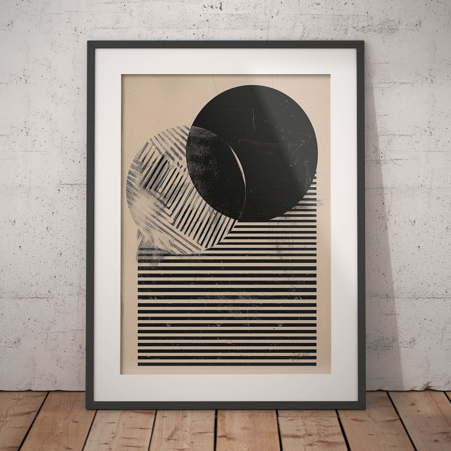 »Circles and Stripes«, poster med abstrakta former