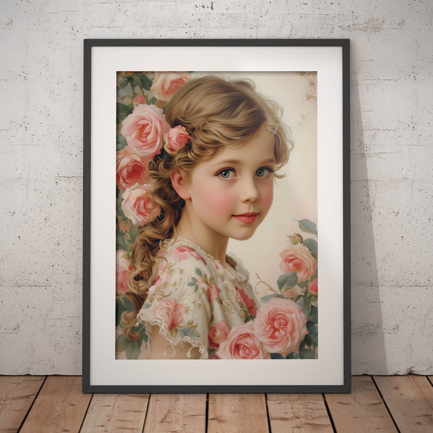 »Blonde Flower Girl « poster