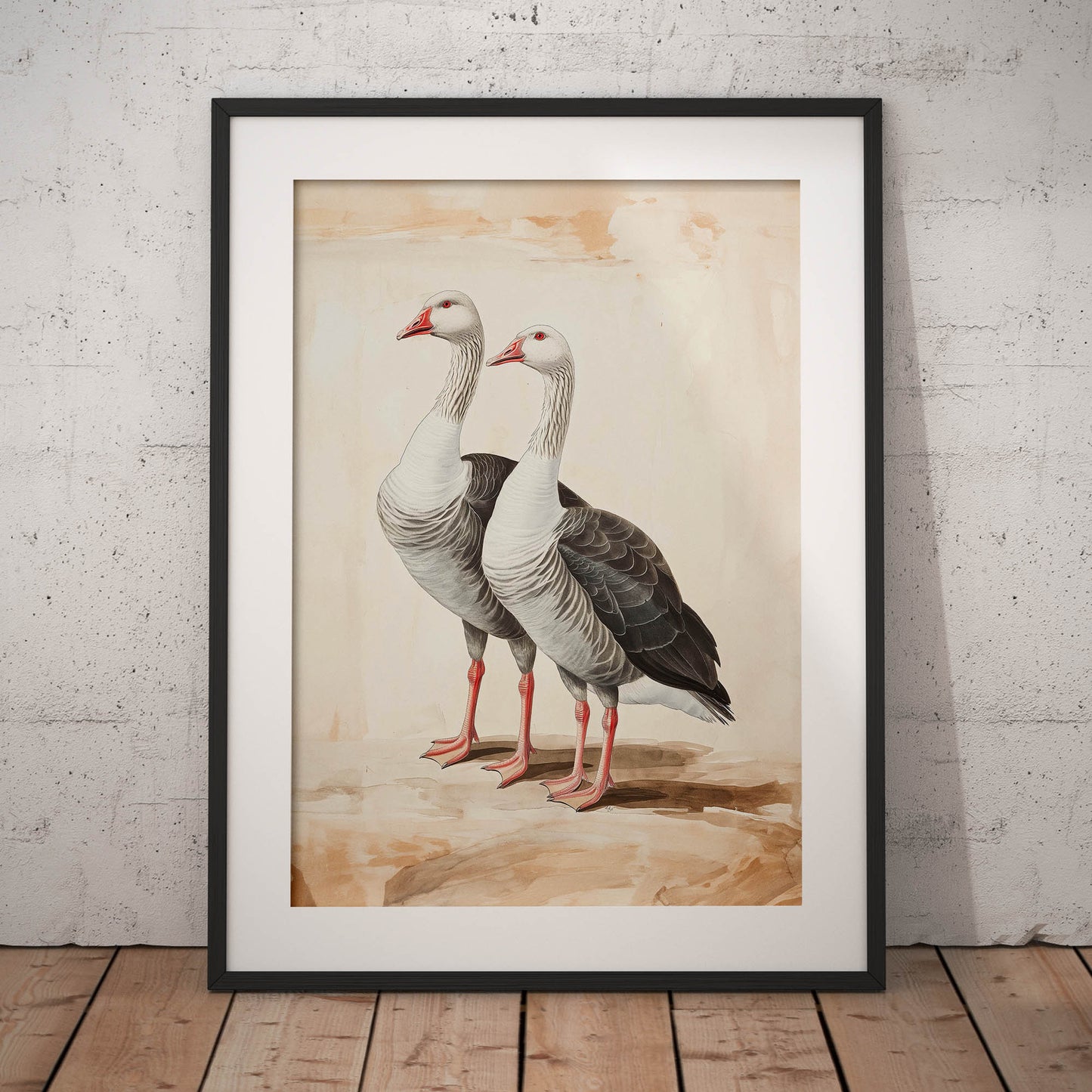 »Geese« zoologisk vintageposter