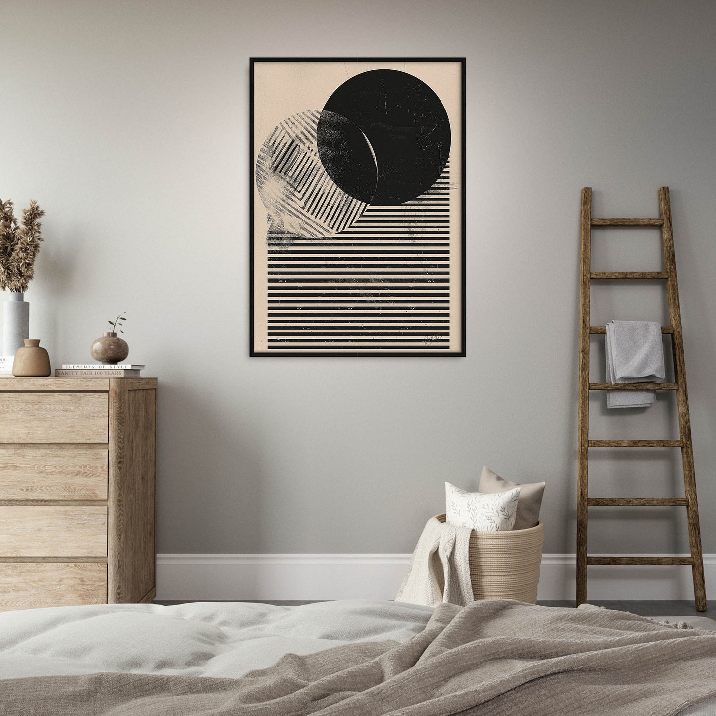»Circles and Stripes«, poster med abstrakta former