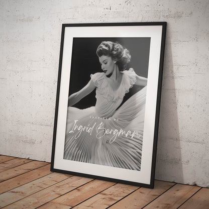 »Ingrid Bergman In White Chiffon Gown« poster