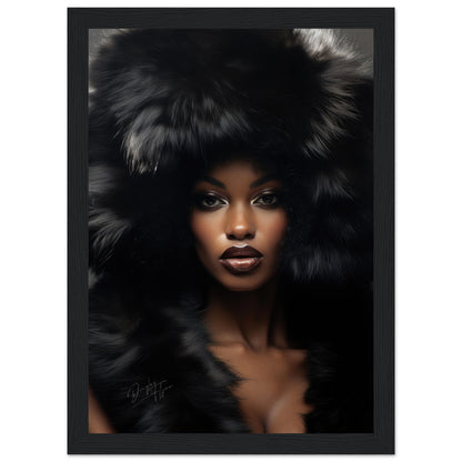»Elegant Lady with Black Fur 1«