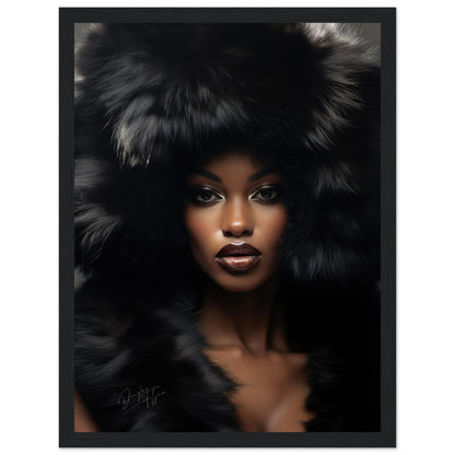 »Elegant Lady with Black Fur 1«