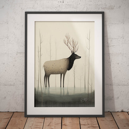 »Deer Graze And Daydream« retro poster