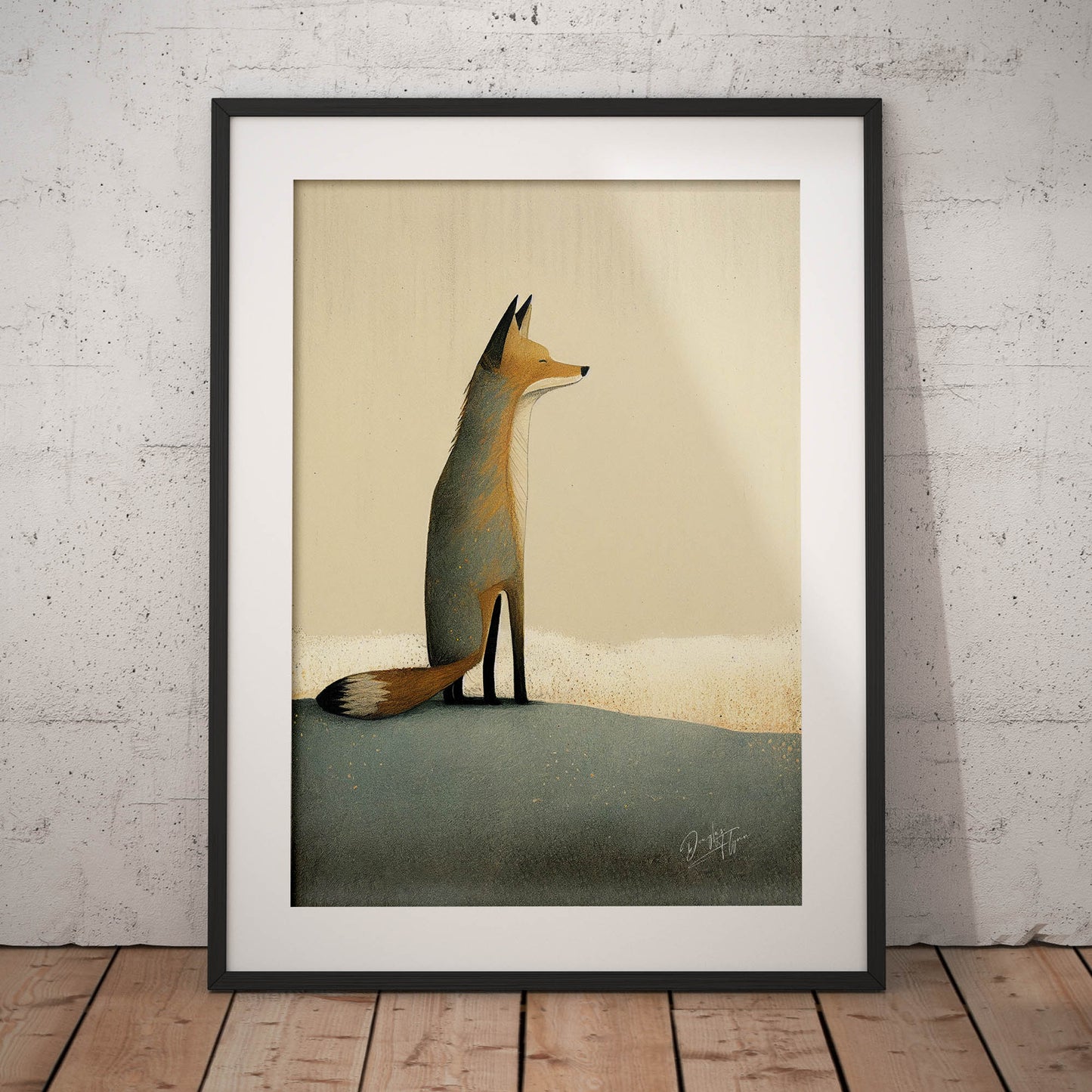 »Fox Lurk and Meditate« retro poster