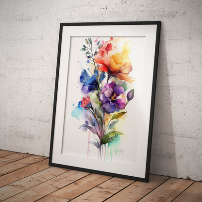 »Whimsical Floral Wonders« retro poster