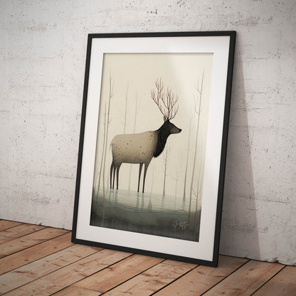 »Deer Graze And Daydream« retro poster