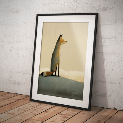 »Fox Lurk and Meditate« retro poster