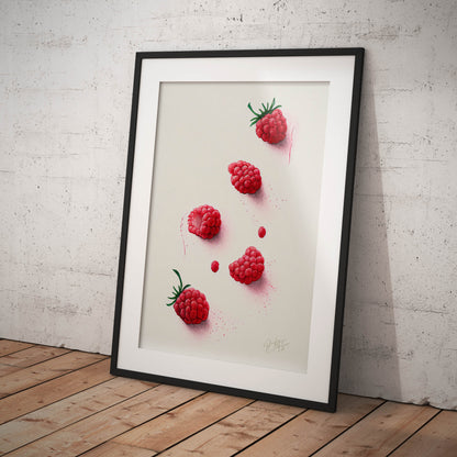 »Rasberries Watercolor Moods« retro poster