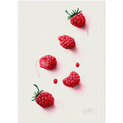 »Rasberries Watercolor Moods« retro poster