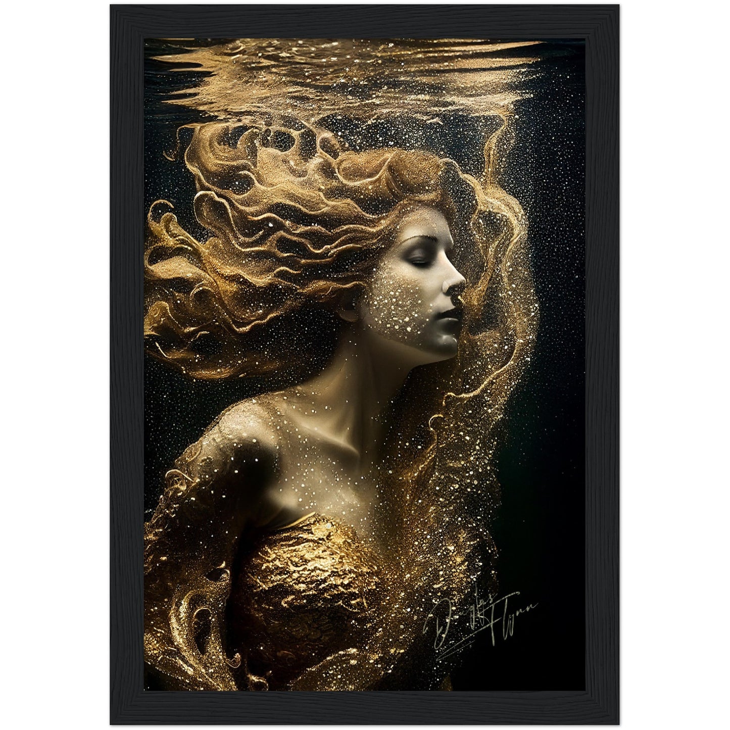 »Golden Seashell Elegance« retro poster