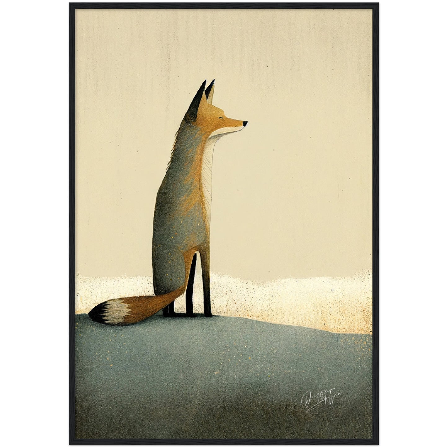 »Fox Lurk and Meditate« retro poster