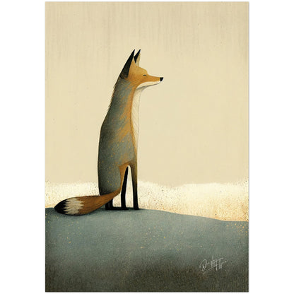 »Fox Lurk and Meditate« retro poster