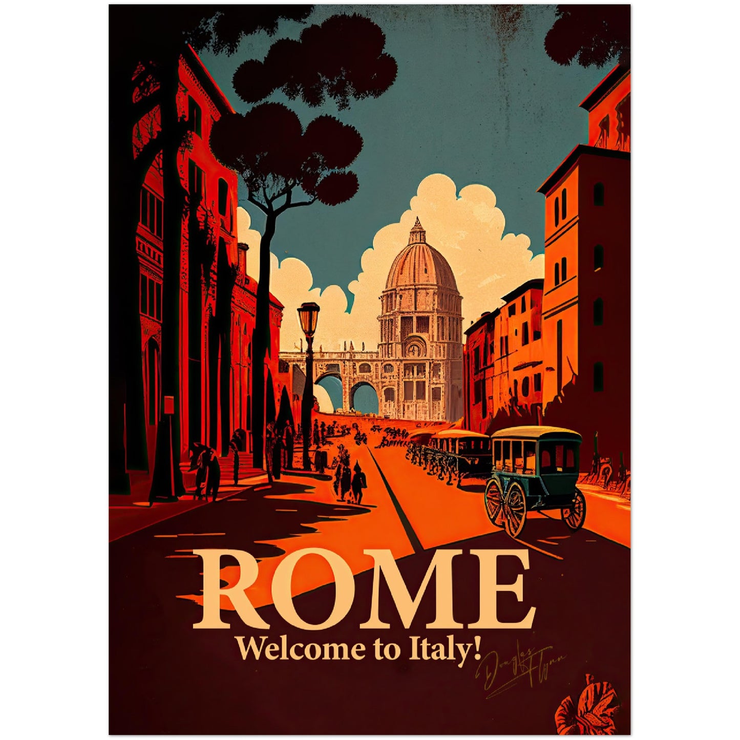 »Rome, travel poster no 3« retro poster