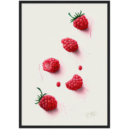 »Rasberries Watercolor Moods« retro poster