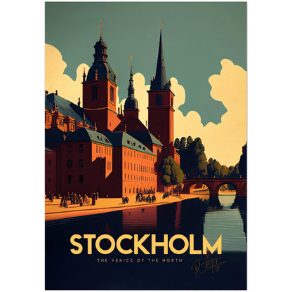 »Stockholm, travel poster« retro poster