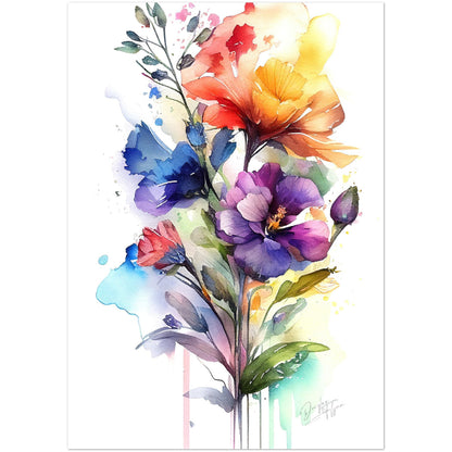 »Whimsical Floral Wonders« retro poster