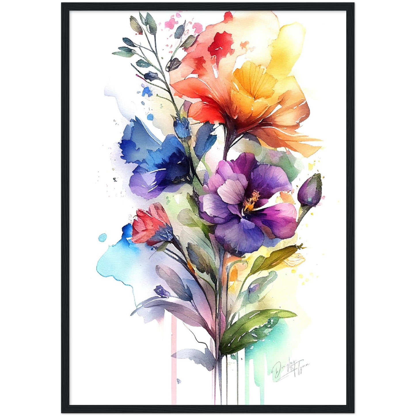 »Whimsical Floral Wonders« retro poster