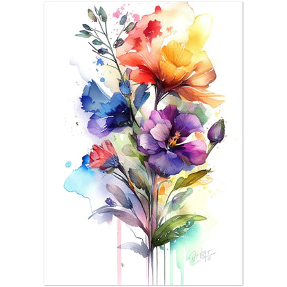 »Whimsical Floral Wonders« retro poster