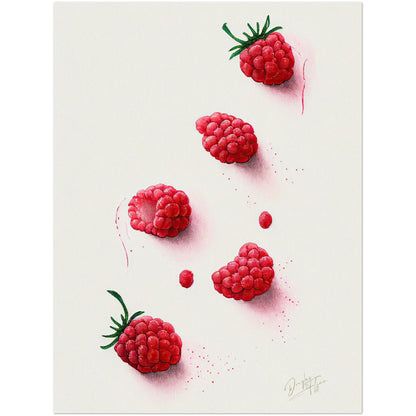 »Rasberries Watercolor Moods« retro poster