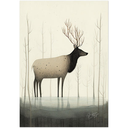 »Deer Graze And Daydream« retro poster