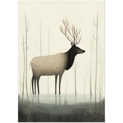 »Deer Graze And Daydream« retro poster