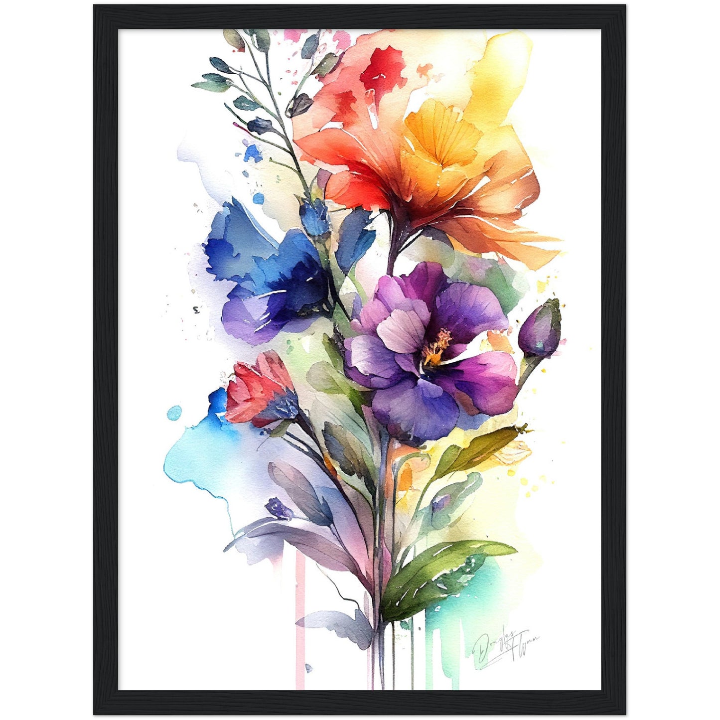 »Whimsical Floral Wonders« retro poster