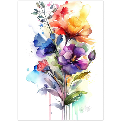 »Whimsical Floral Wonders« retro poster