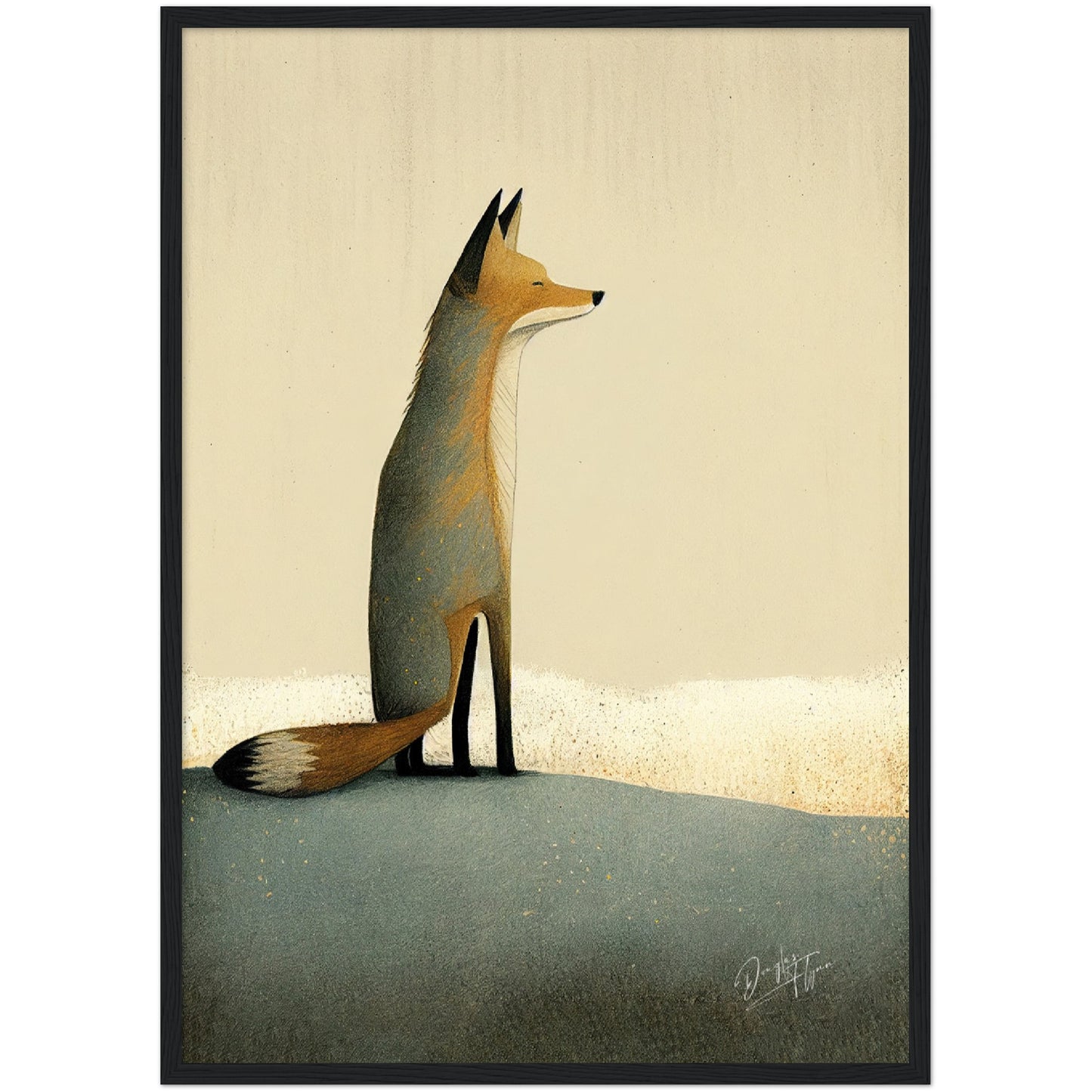 »Fox Lurk and Meditate« retro poster